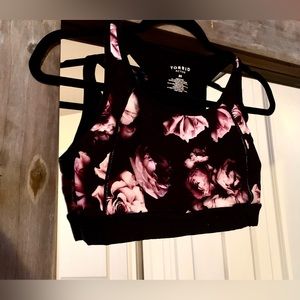 Floral Roses Sports Bra Racer Back